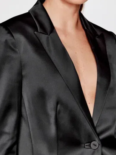 Calvin Klein Duchess Satin Jacket In Nero