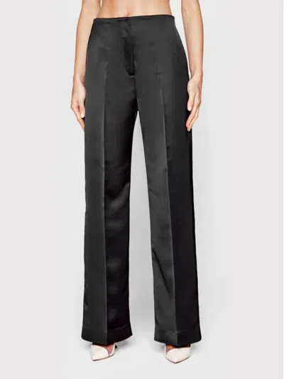 Calvin Klein Duchess Satin Trousers In Nero