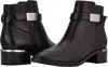 Calvin Klein Dwayne Boots Womens Us 8.5 Black Leather Block Heel Booties Gbnc637