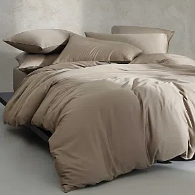 Calvin Klein Earth Collection Cotton Sateen 3 Piece Duvet Cover Set, King In Light Brown