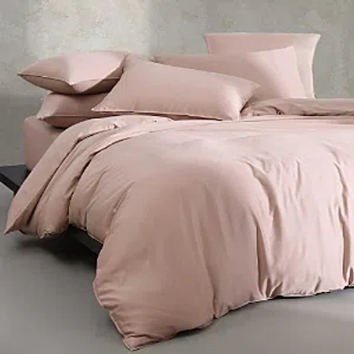 Calvin Klein Earth Collection Cotton Sateen 3 Piece Duvet Cover Set, King In Light Pink