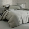 Calvin Klein Organic Earth Solid Cotton Sateen 3 Piece Duvet Cover Set, Queen In Dusty Olive