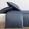 Calvin Klein Earth Collection Cotton Sateen 3 Piece Duvet Cover Set, King In Blue