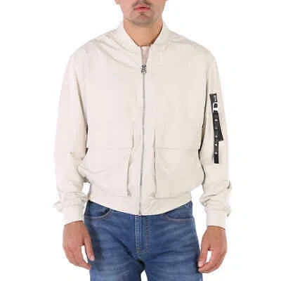 Pre-owned Calvin Klein Eggshell Water Repellent Proof Bomber Jacket In Check Description