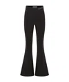 Calvin Klein Elastic Waist Flared Pants In Black