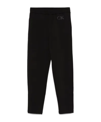 CALVIN KLEIN SATIN-CK TAILORED SWEATPANTS