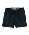 Calvin Klein Double-waistband Swim Shorts In Black
