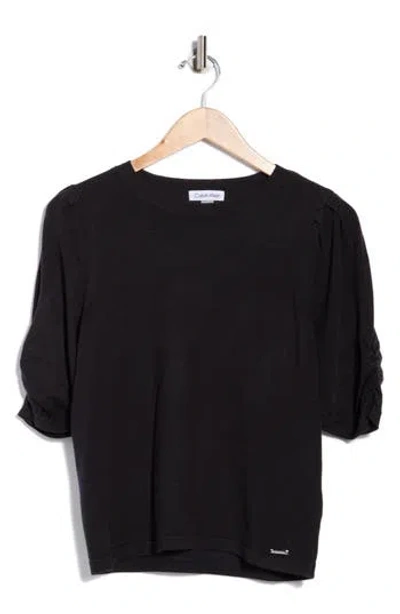 Calvin Klein Elbow-length Sleeve Sweater In Black