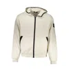 Calvin Klein Logo-patch Zip-up Jacket In Beige