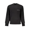 Calvin Klein Sleek Long Sleeve Crew Neck Sweater With Logo In Black
