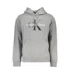 Shop Calvin Klein Elegant Gray Long Sleeve Hooded Sweatshirt
