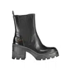 Calvin Klein Elegant Heeled Boot With Chic Print Detail In Black