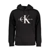 Calvin Klein Sleek Organic Cotton Hooded Sweatshirt In Black