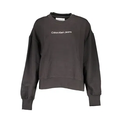 Calvin Klein Logo-embroidered Cotton Sweater In Black