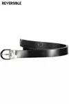 Calvin Klein Elegant Reversible Black Belt With Metal Buckle In Black