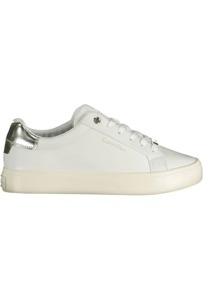 Calvin Klein Elegant White Contrast Lace-up Sneakers