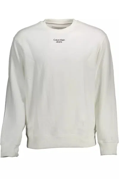 Calvin Klein Elegant White Cotton Sweater For Men