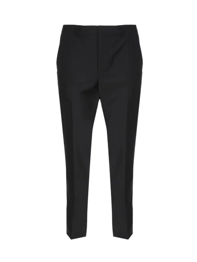 Calvin Klein Elegant Wool Blend Trousers In Black