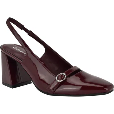 Calvin Klein Ellisa Slingback Sandal In Dark Red