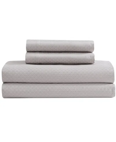 Calvin Klein Emblem 300-thread Count Printed Sateen 4-piece Sheet Set, Queen In Brown