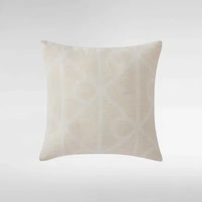 Calvin Klein Emblem Beige Throw Pillow