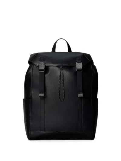 Calvin Klein Emblem Buckle-fastening Drawstring Backpack In Black