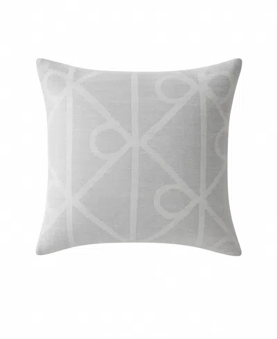 Calvin Klein Emblem Jacquard Decorative Pillow In Gray