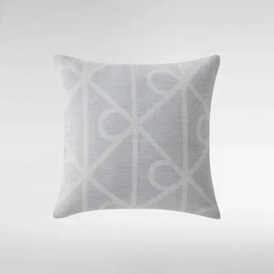Calvin Klein Emblem Grey Cotton Throw Pillow In Gray