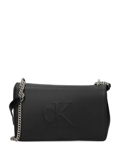 Calvin Klein Embossed Cross Body Bag In Black