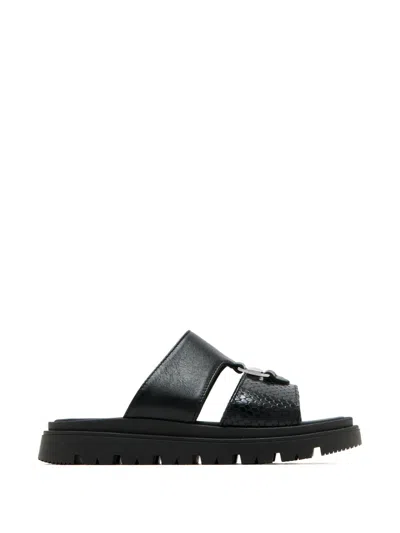 Calvin Klein Kids' Embossed-logo Sandals In Black