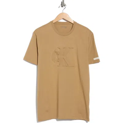 Calvin Klein Embossed Monogram T-shirt In Brown