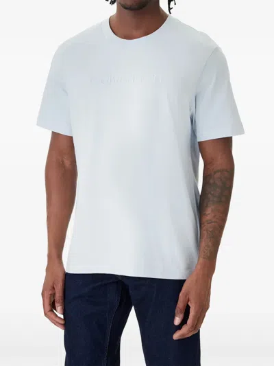 Calvin Klein Embossed T-shirt In Blue