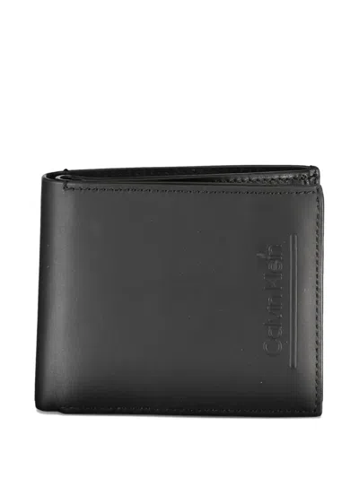 Calvin Klein Embossed-logo Bifold Wallet In Red