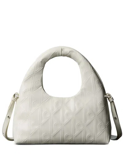 Calvin Klein Embossed-logo Shoulder Bag In Neutral