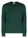 Calvin Klein Sweater With Round Neck In Wool In Green