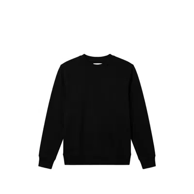 Calvin Klein Embroidered Logo Crew Neck Sweatshirt In Black
