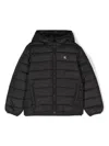 Calvin Klein Embroidered-logo Padded Jacket In 黑色