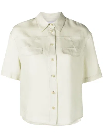 Calvin Klein Embroidered-logo Short-sleeve Shirt In Grün