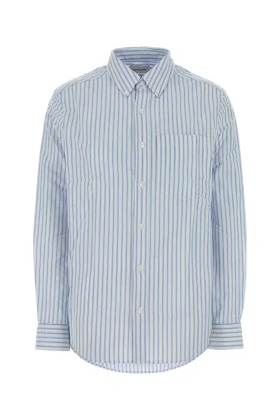 Calvin Klein Embroidered Stretch Oxford Shirt In Blue