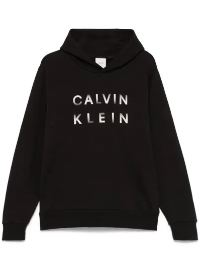 Calvin Klein Enlarged Logo Hoodie Clothing In Black