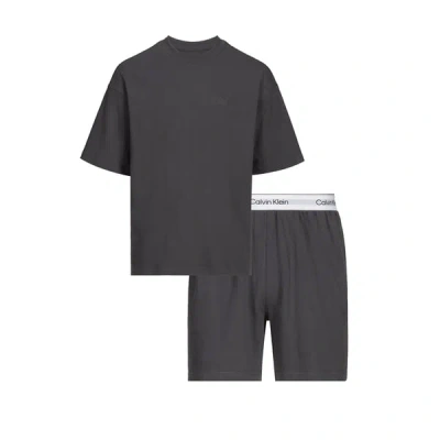 Calvin Klein Ensemble Pyjama Short En Coton In Gray