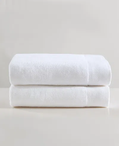 Calvin Klein Entwine Solid Cotton Terry 2-pc. Bath Towel Set, 64" X 34" In White