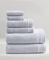 Calvin Klein Entwine Solid Cotton Terry 6-pc. Towel Set, 58" X 30" In Blue