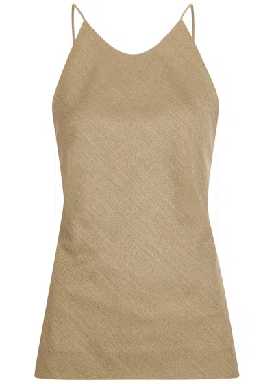 Calvin Klein Erin Wool-blend Top In Brown