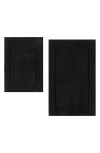 Calvin Klein Essence 2-piece Tufted Bath Mat Set In Black