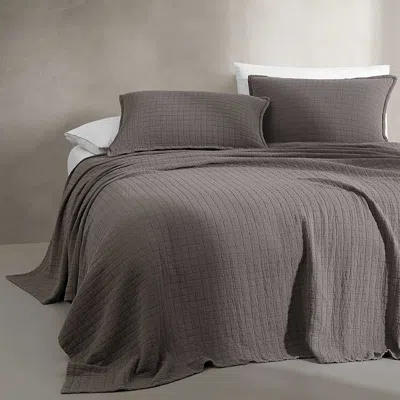 Calvin Klein Essential Garment Washed Cotton Jacquard Coverlet, King In Elk Brown