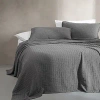 Calvin Klein Essential Garment Washed Cotton Jacquard Coverlet, Queen In Dark Gray