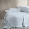 Calvin Klein Essential Garment Washed Cotton Jacquard Coverlet, Queen In Light Blue