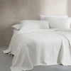 Calvin Klein Essential Garment Washed Cotton Jacquard Coverlet, Queen In Off White