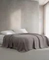Calvin Klein Essential Garment Washed Cotton Jacquard Coverlet, Queen In Plum